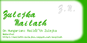 zulejka mailath business card